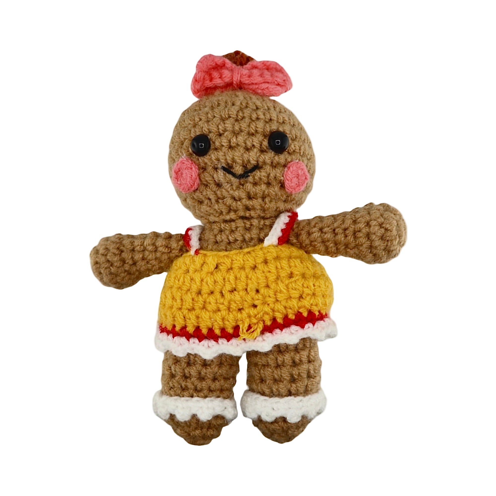 Xmas Gingerbread Girl Hanging Crochet Decoration