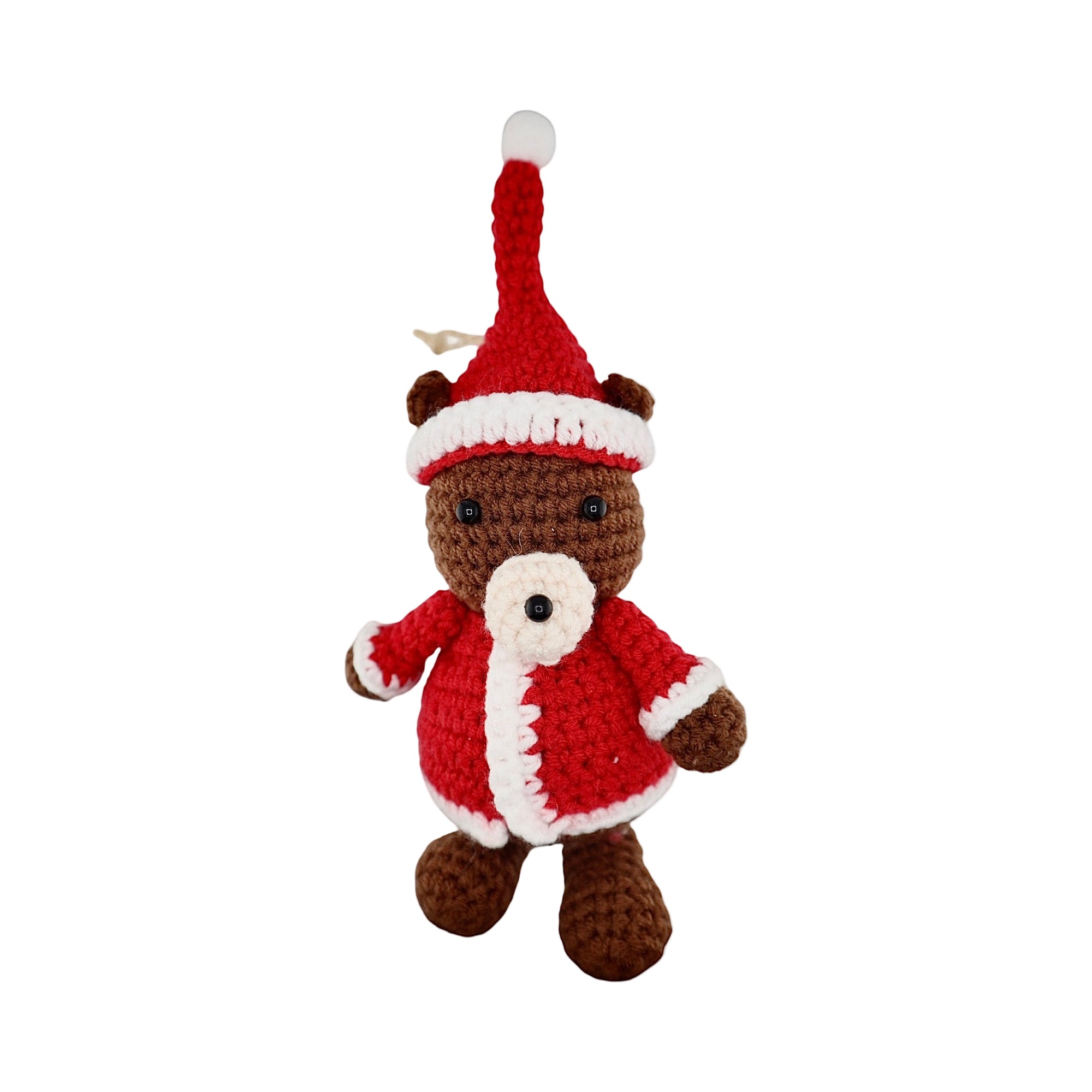 Xmas Bear in Costume Hanging Crochet Decoration