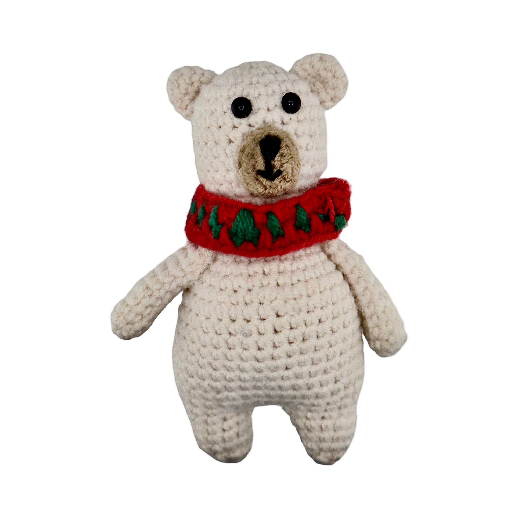 Xmas White Bear Hanging Crochet Decoration