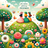 Life is Better with True Friends Greeting Card