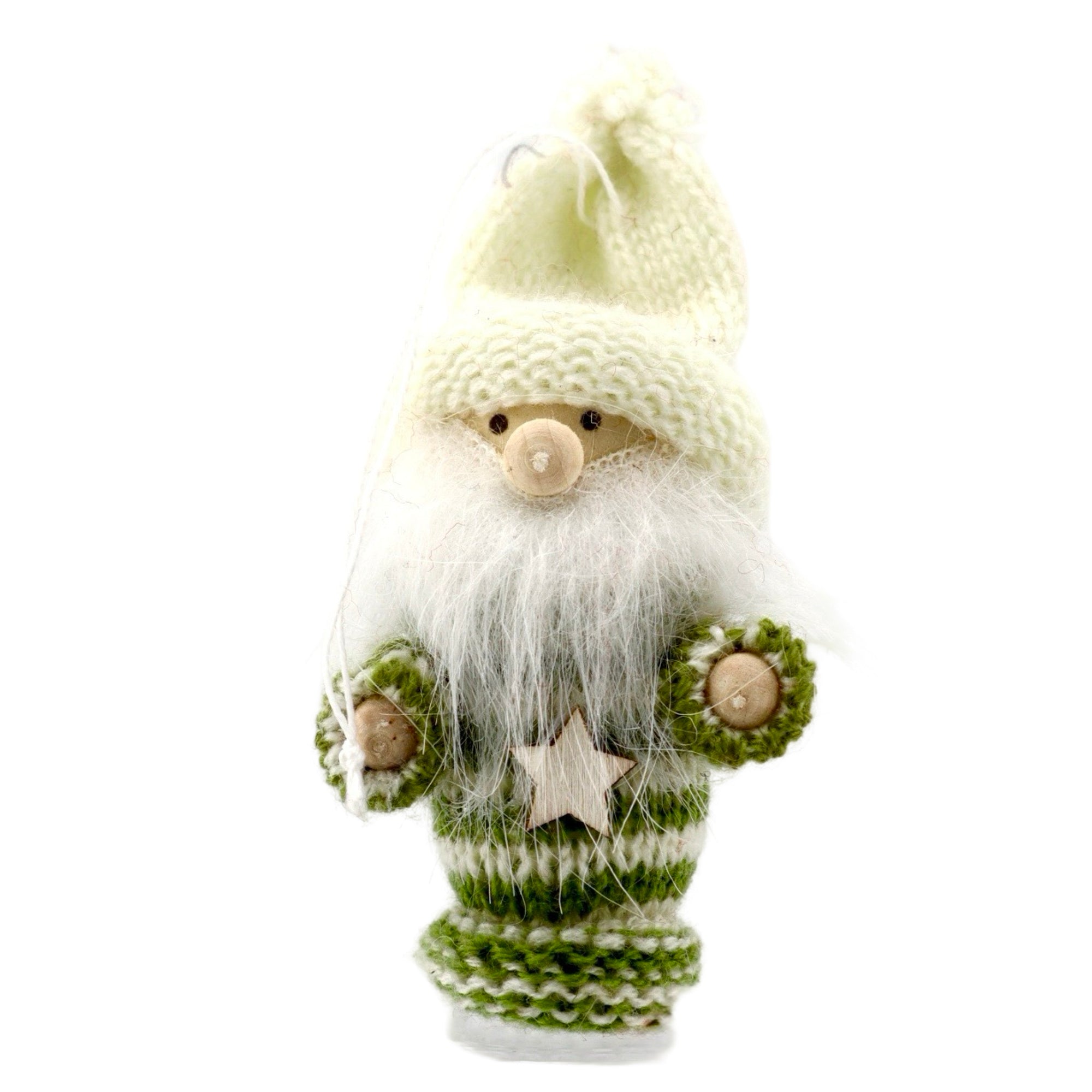 Miniature gnome with green stripy jumper