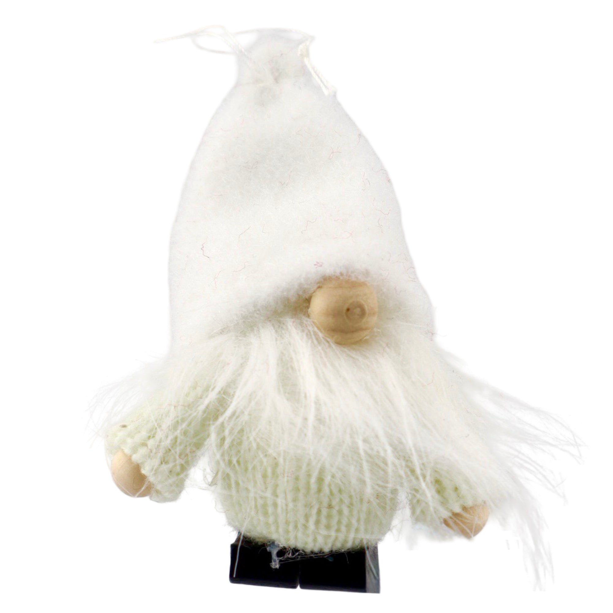 Miniature gnome with white felt hat