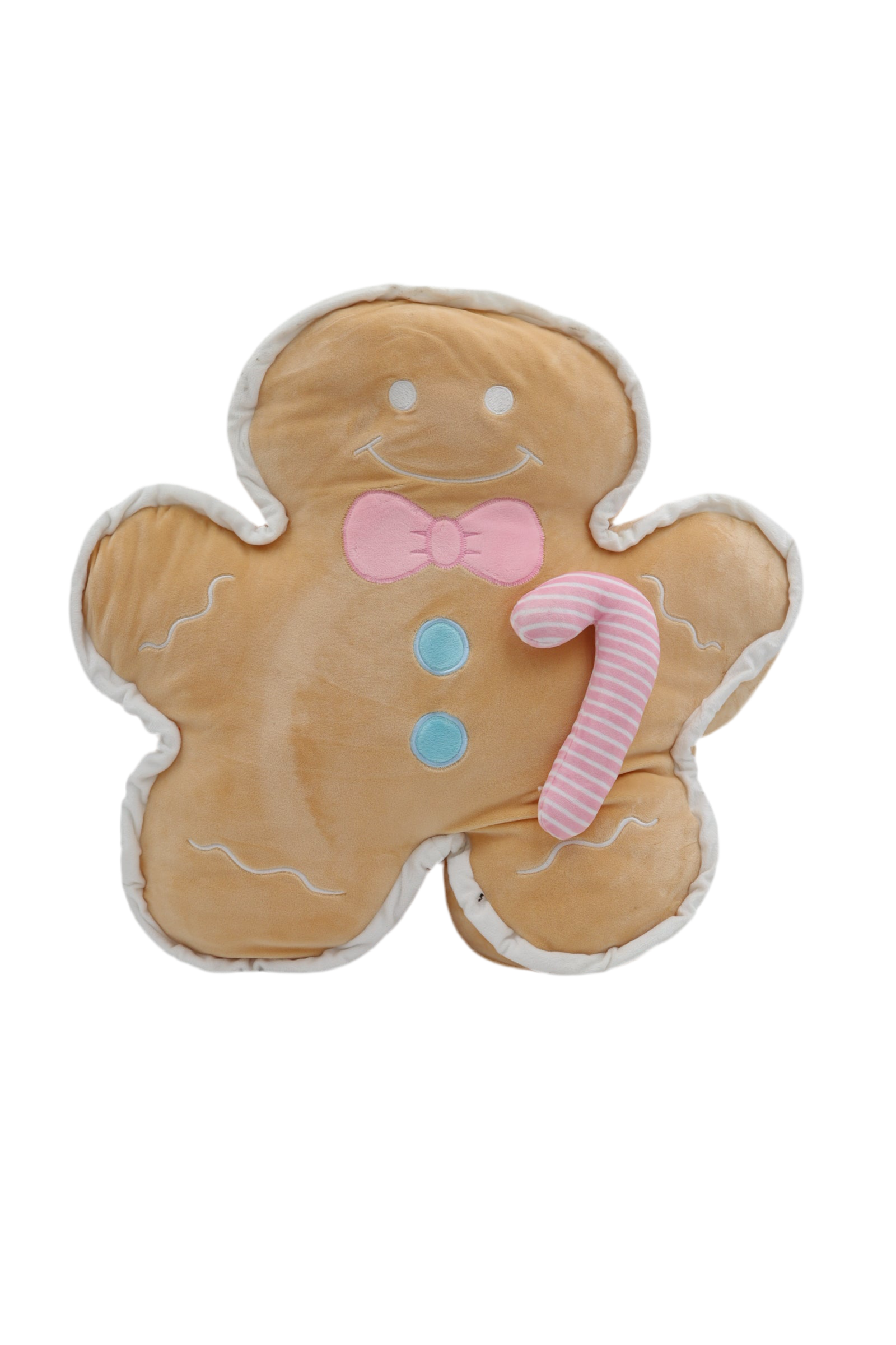 LARGE GINGERBREAD CUSHION WITH CANDY CANE