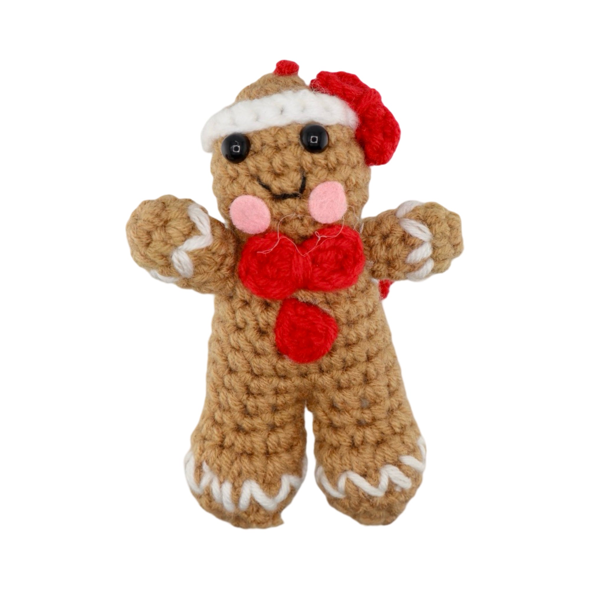 Xmas Gingerbread Boy Hanging Crochet Decoration