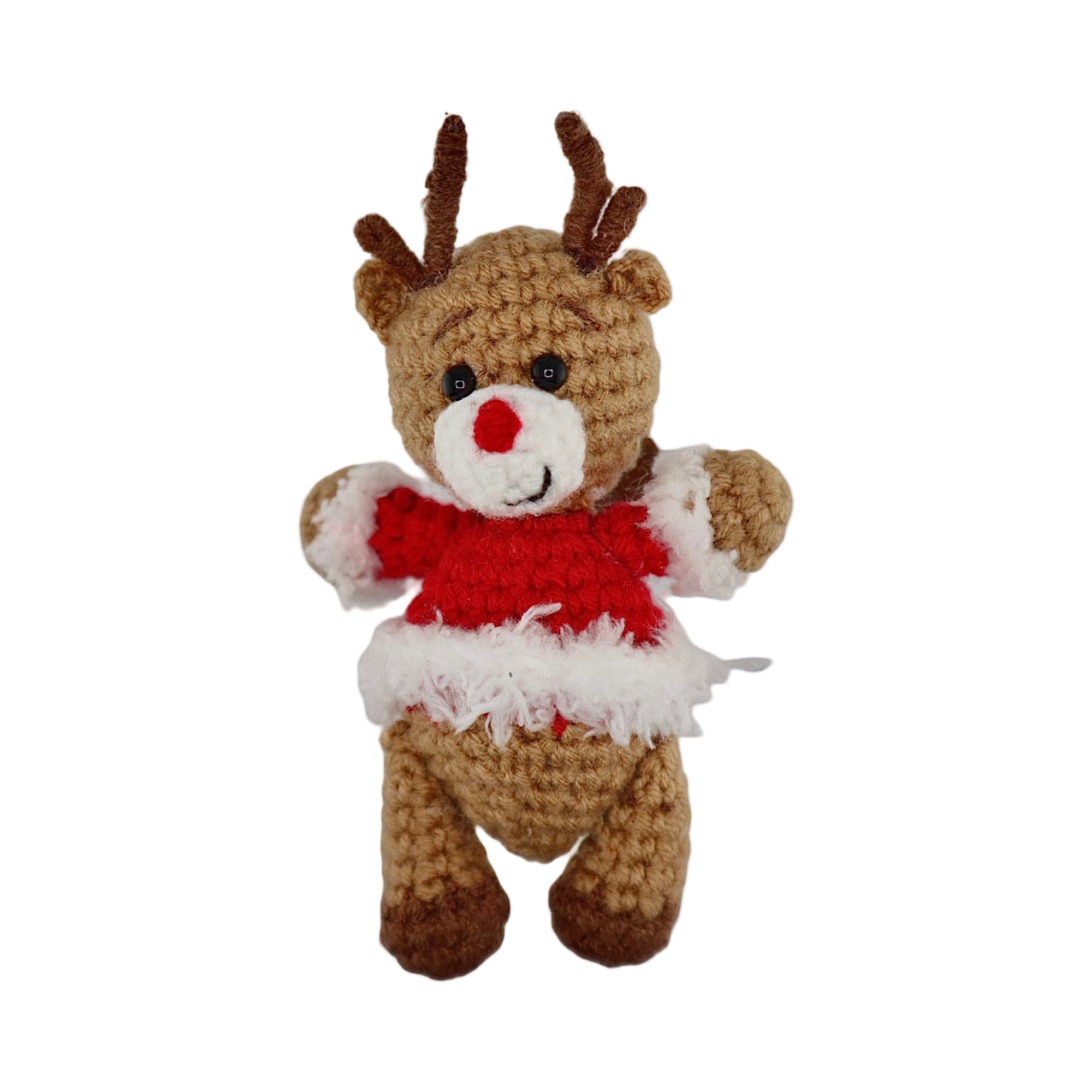 Xmas Reindeer with red dress Hanging Crochet Decoration