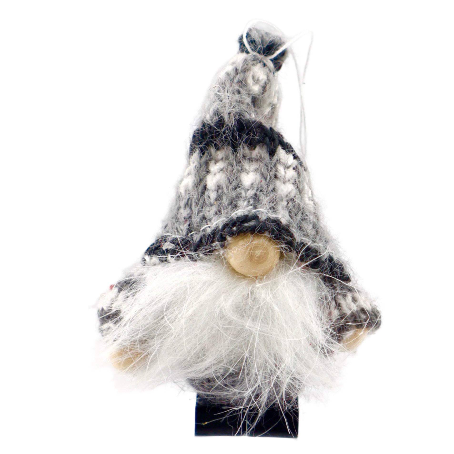 Miniature gnome grey & white
