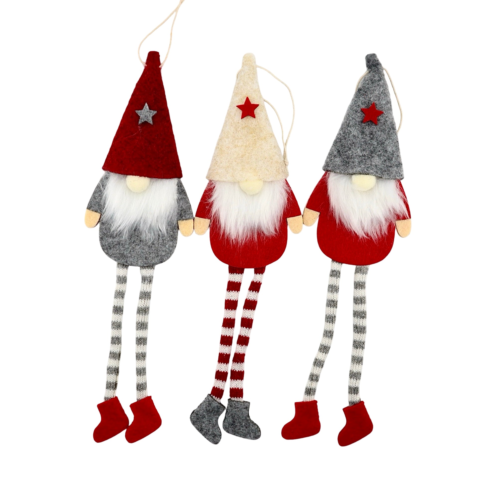 Pack of 10 hanging gnomes felt