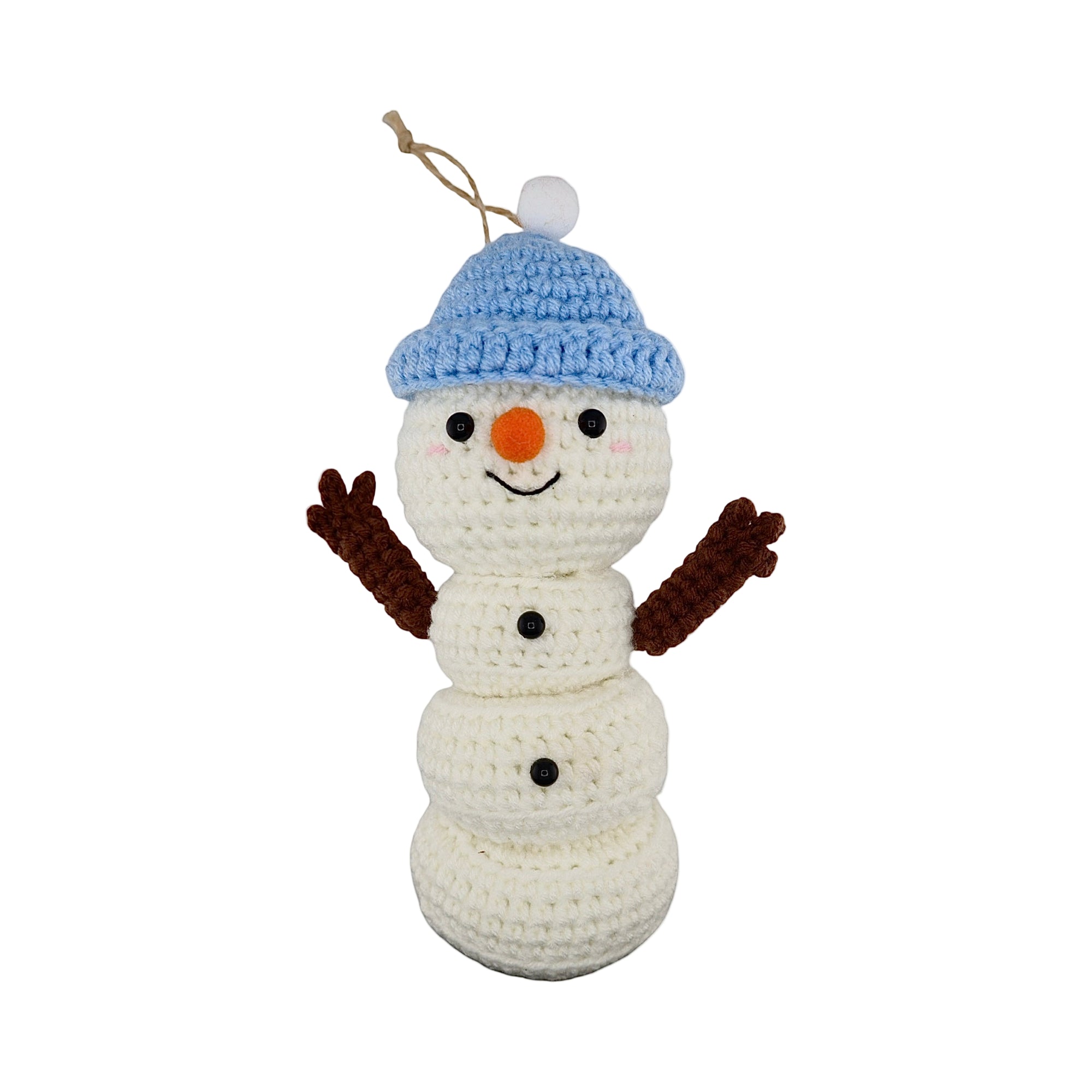 Xmas Tall Snowman Hanging Crochet Decoration