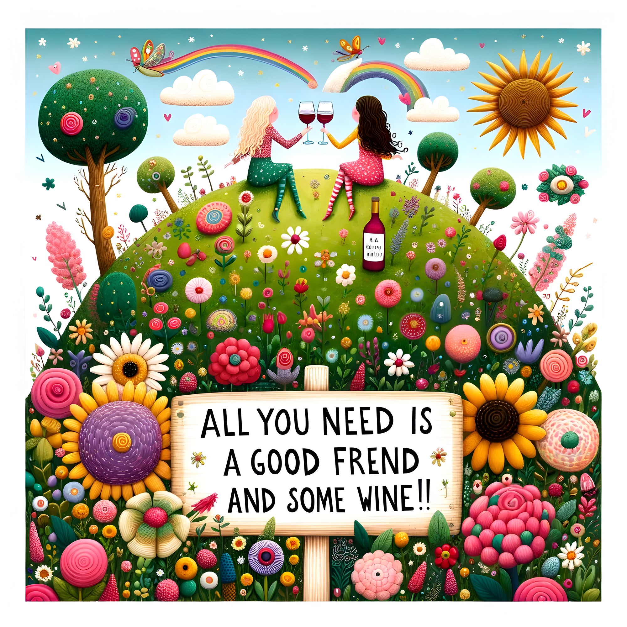 All you need is a good friend and some wine