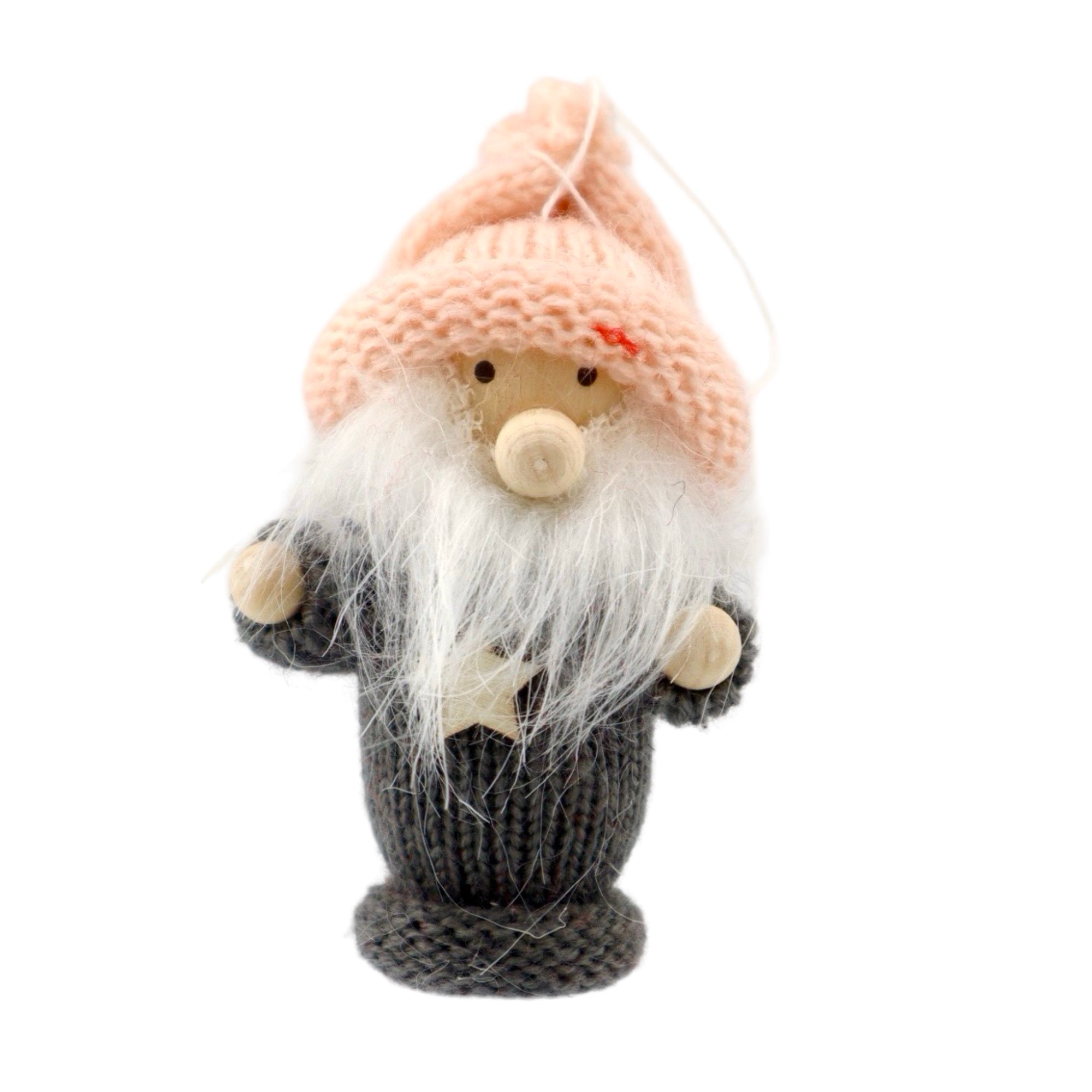 Miniature gnome with grey jumper