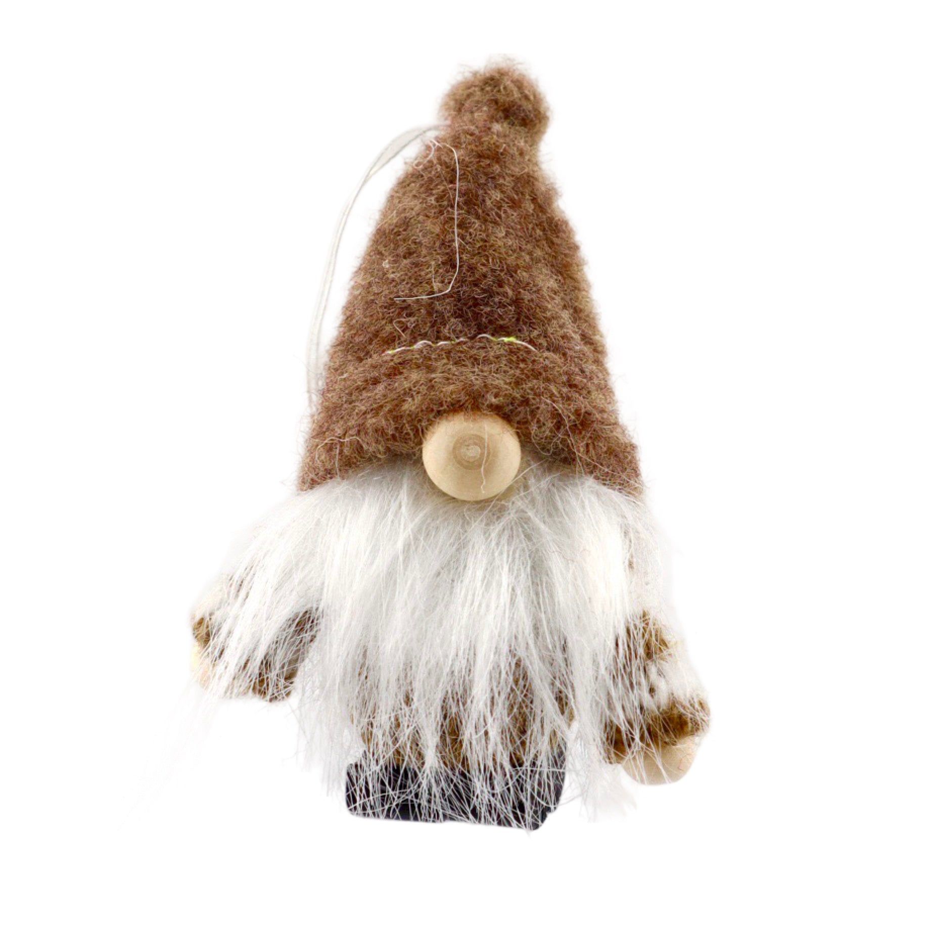 Miniature gnome with felt brown hat