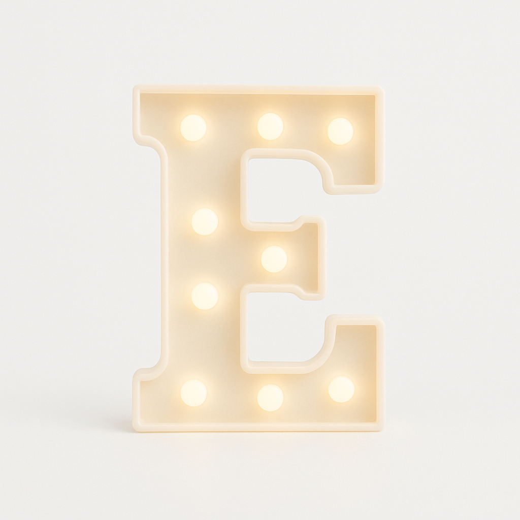 Light up Letter E