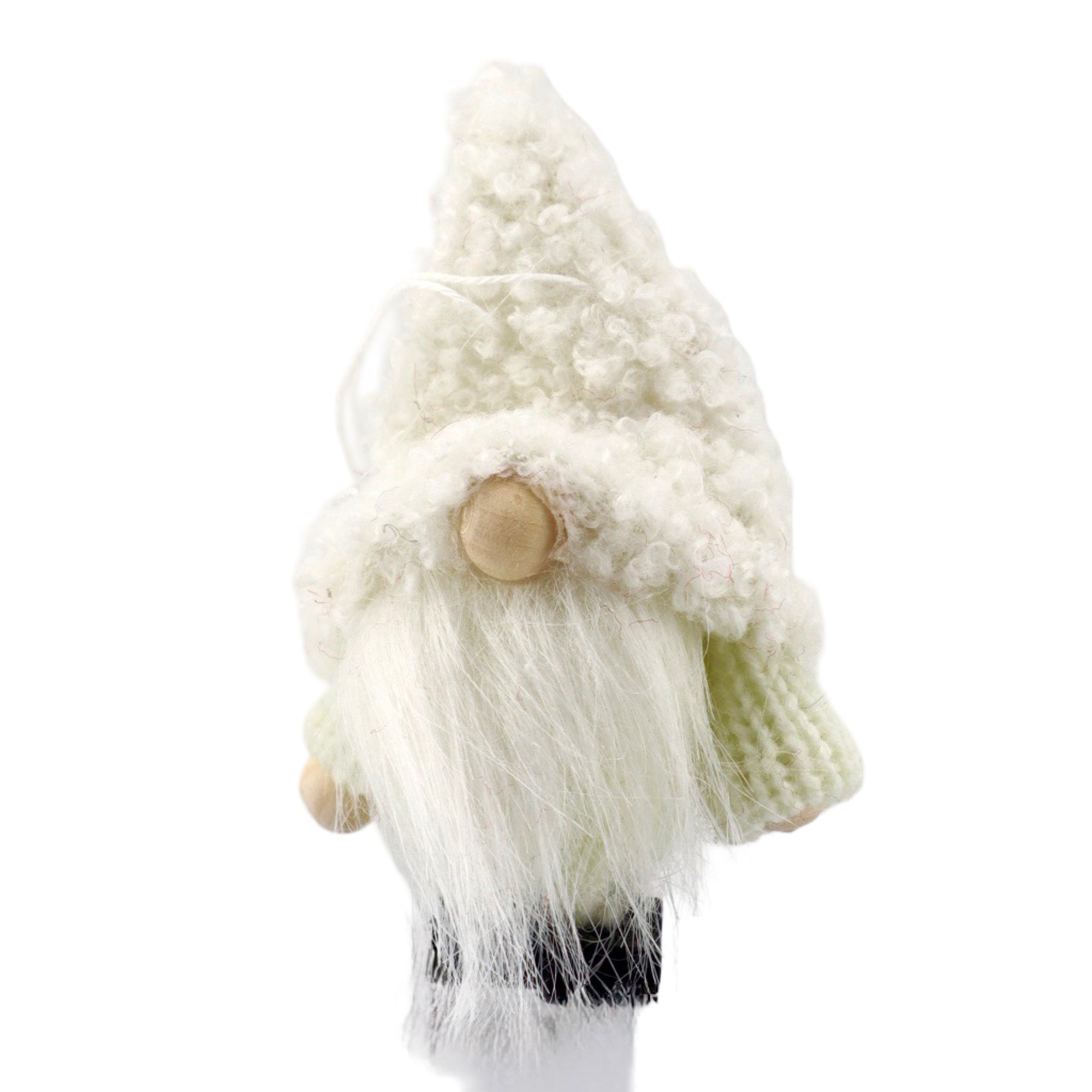 Miniature gnome with fluffy white hat